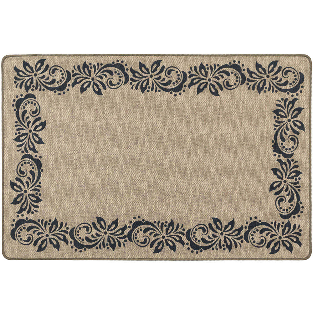 JVL Elegance Scroll Border Rubber Backed Door Mat and Runner Set Image 4