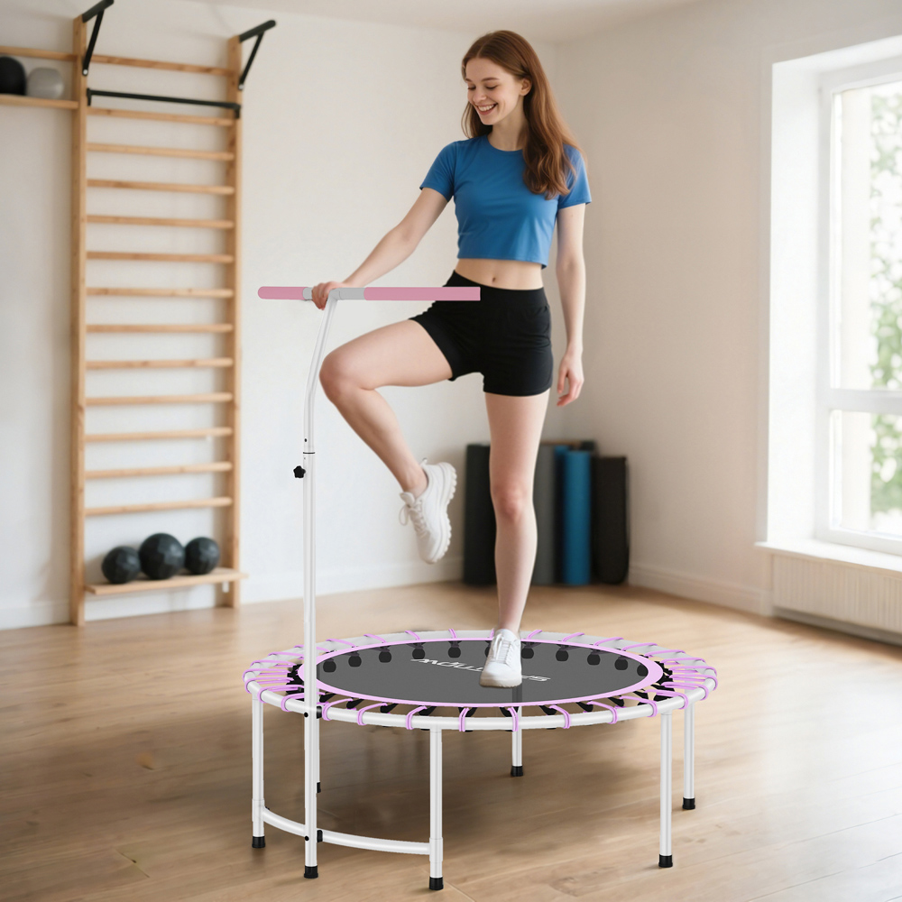 SPORTNOW 3.3ft Purple Fitness Trampoline with Adjustable Handle Image 2