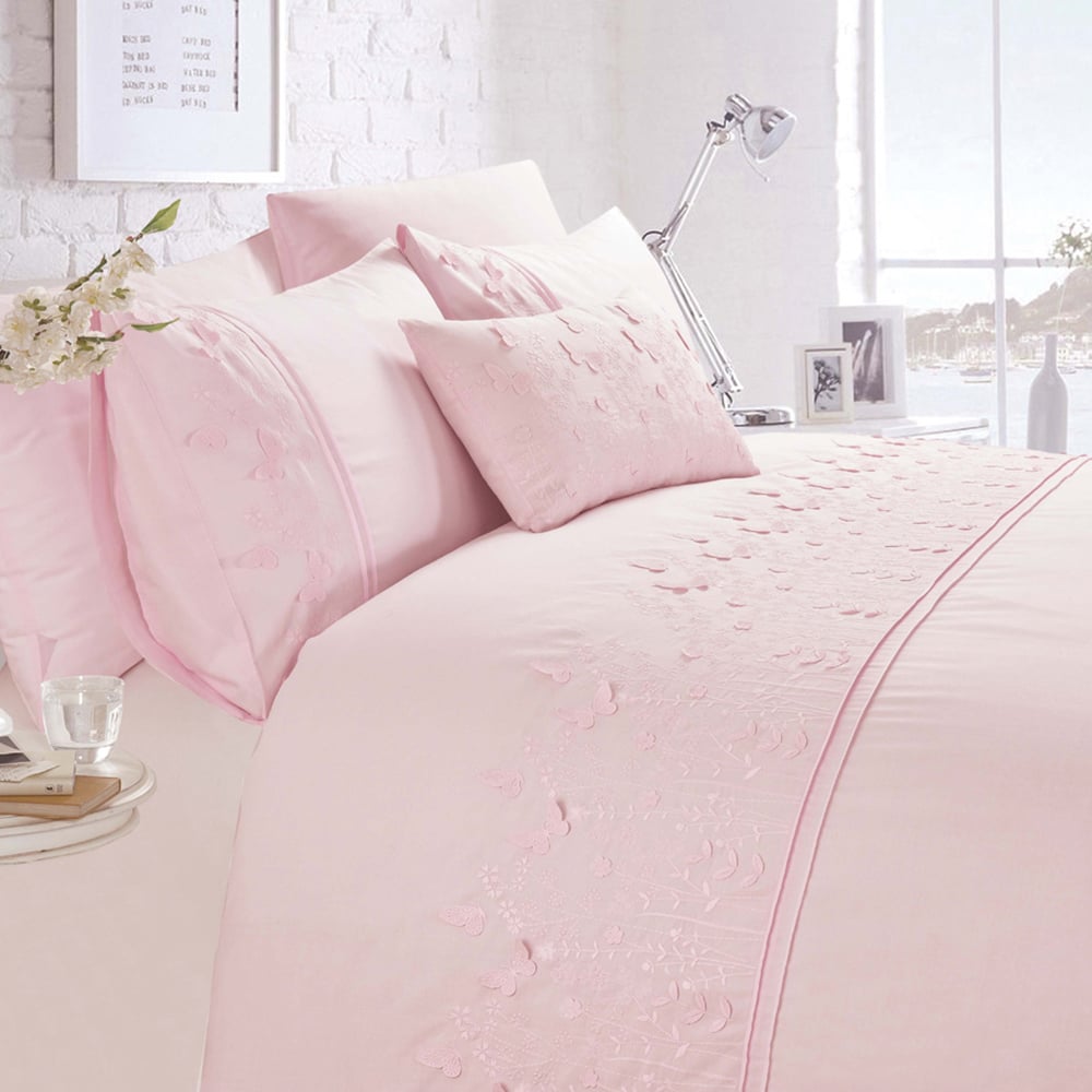 Rapport Home Papillon Super King Blush Duvet Set Image