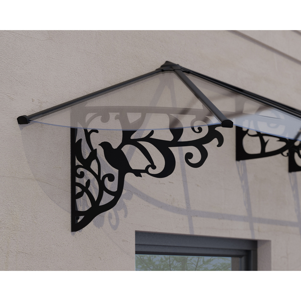 Palram Canopia Lily 3100 Black Clear Door Canopy 3.2 x 0.9m Image 3