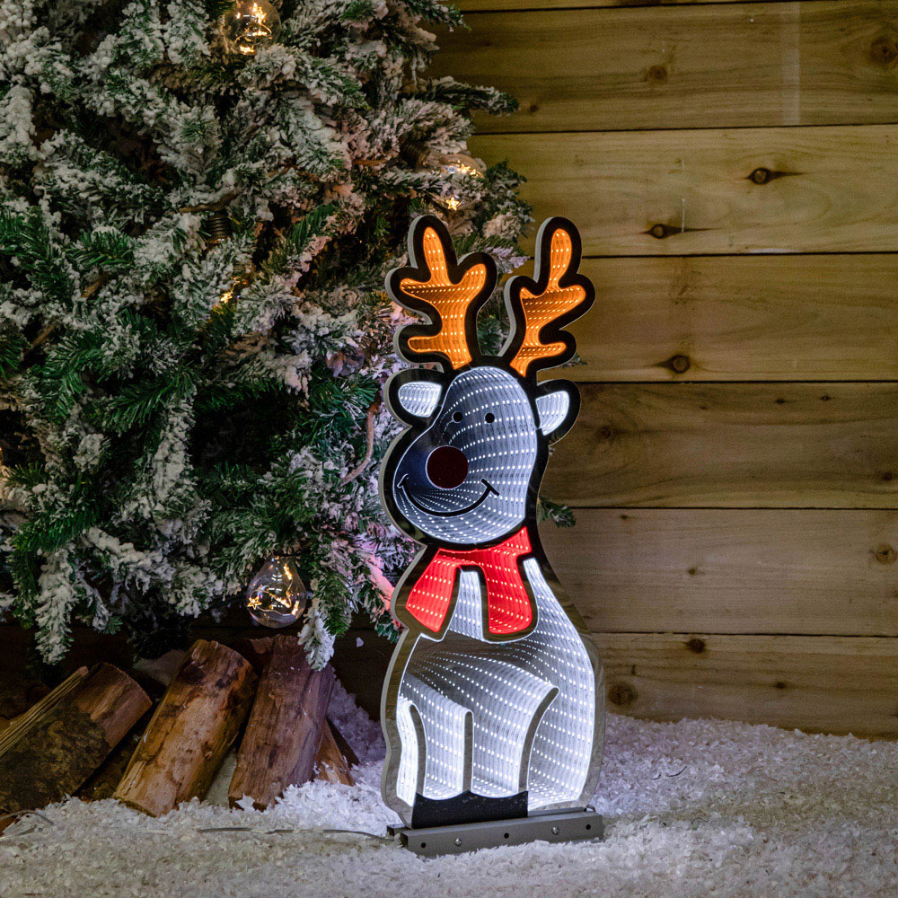 Samuel Alexander Standing Reindeer Infinity Mirror Christmas Decoration 60cm Image 3