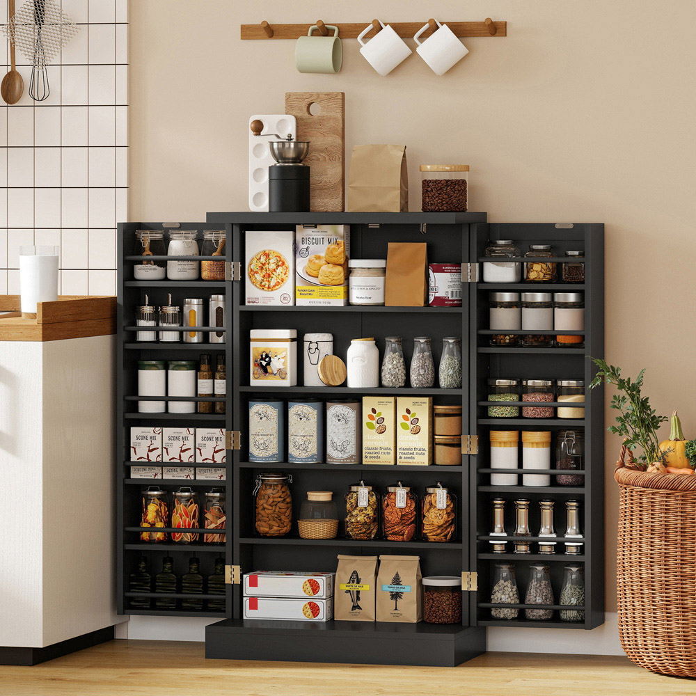 Portland 2 Door Black Kitchen Storage Cabinet Image 4