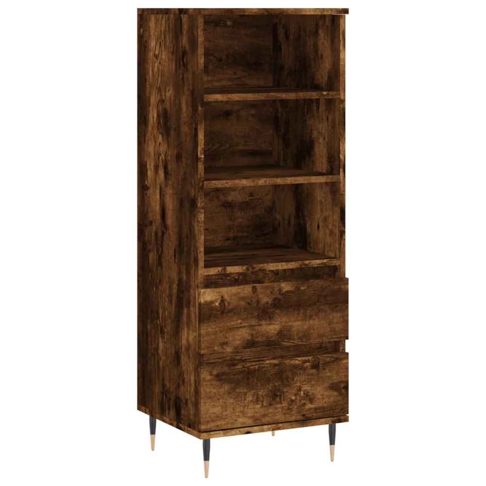vidaXL 2 Drawer 3 Shelf Smoked Oak Highboard Image 2