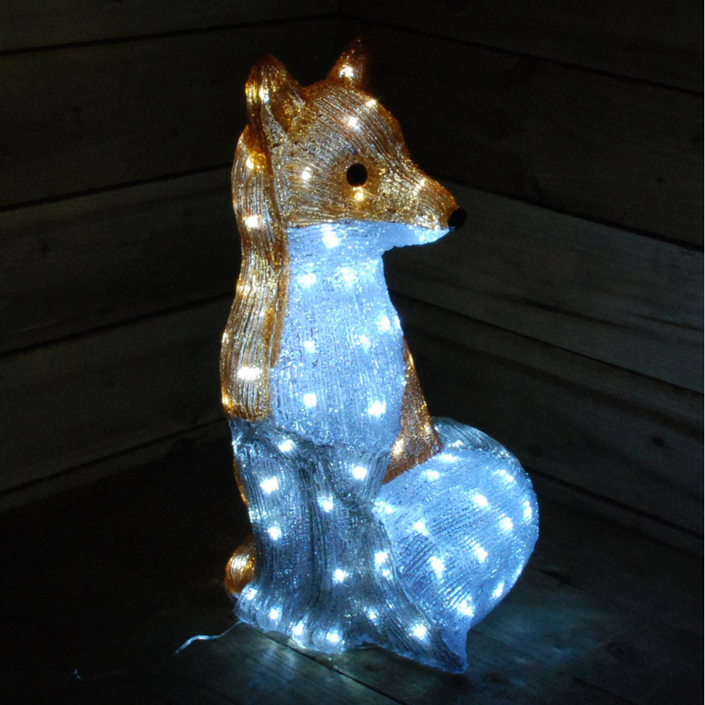 Samuel Alexander Acrylic Fox Snowman Ice White LED Outdoor Christmas Decoration Image 6