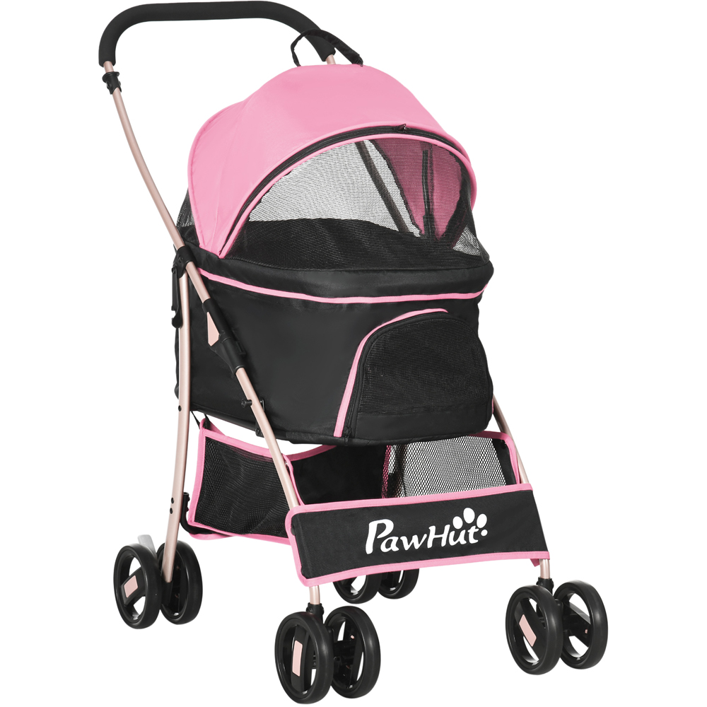 PawHut 3 in 1 Pink Pet Stroller Image 1