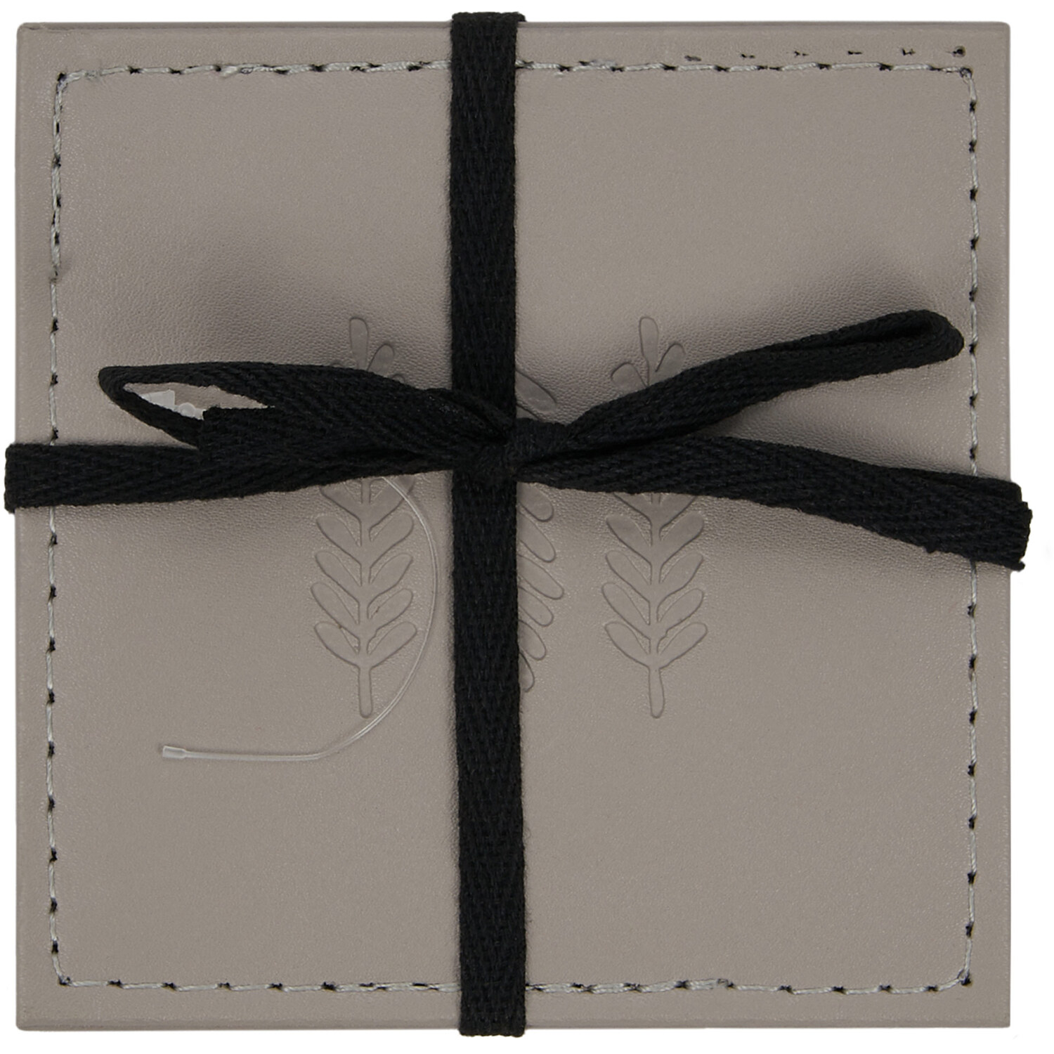 Pack of 4 Nature Embossed Square Coasters - Grey Image 1