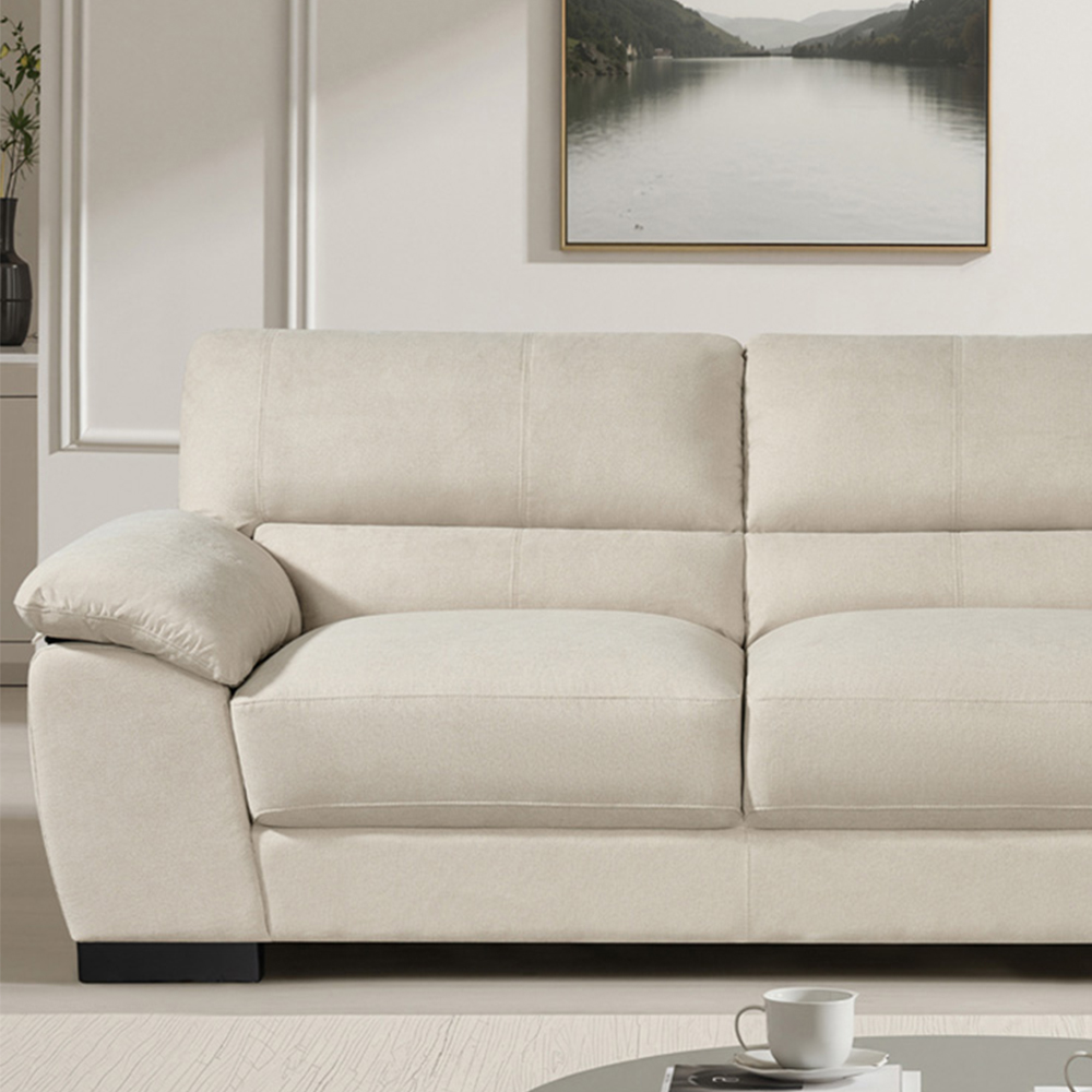 Artemis Home Mellette 3 Seater Oat Fabric Sofa Image 2