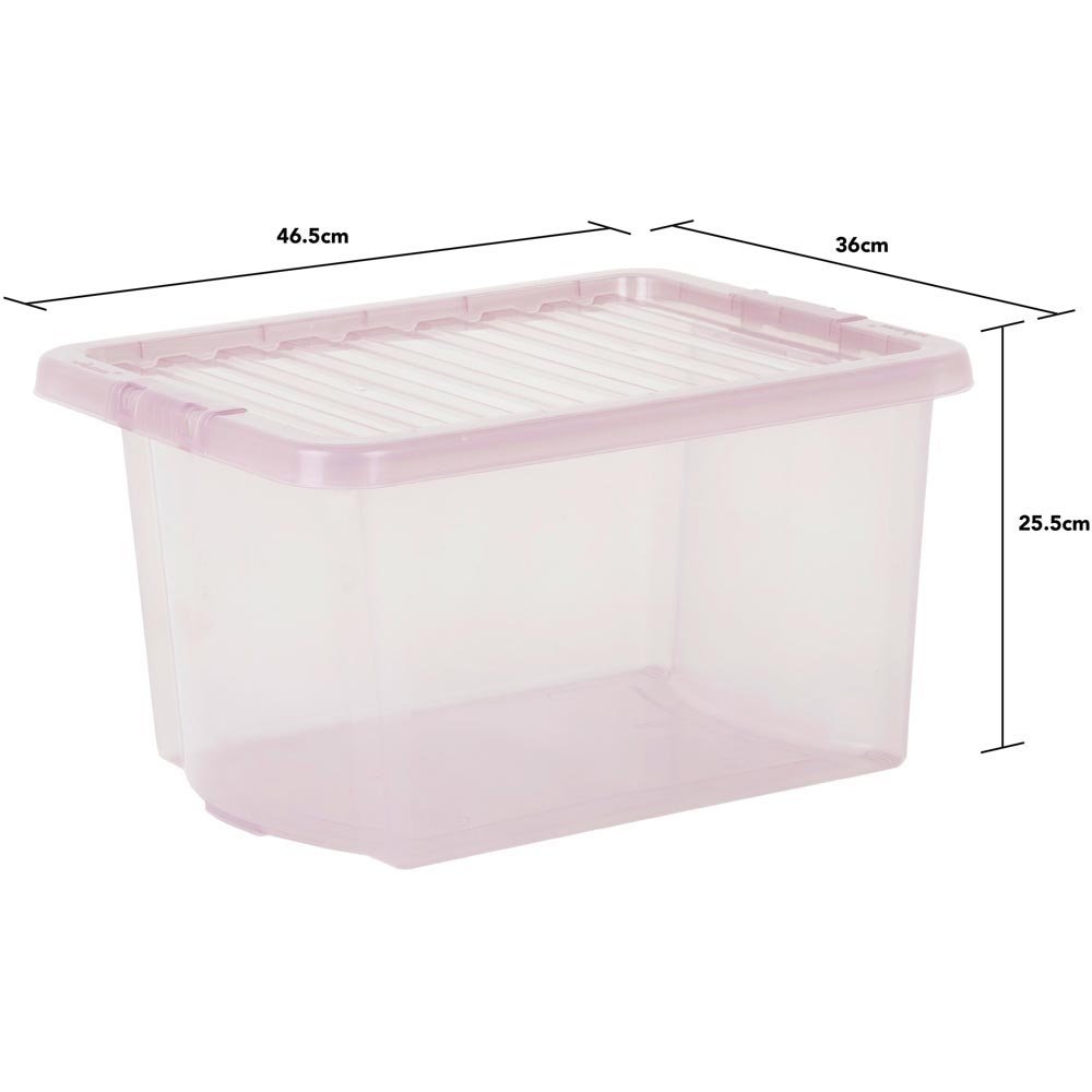 Wham 28L Pink Crystal Storage Box with Lid 5 Pack Image 5