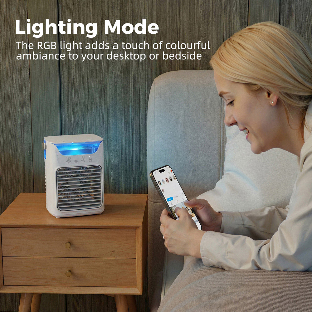 HOMCOM Grey Adjustable Head Desk Fan with Humidifier and Aroma Diffuser ...