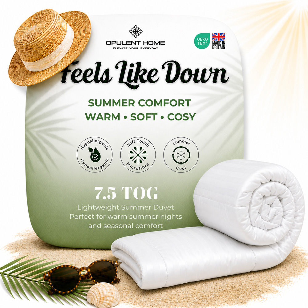 Opulent Home Super King Size White Summer Hollowfibre Duvet 7.5 Tog Image 2