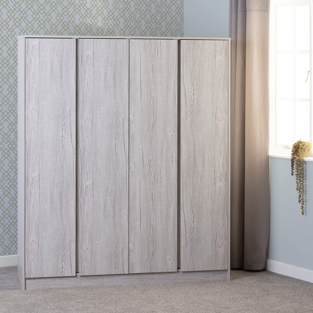 Seconique Malvern 4 Door Urban Snow Wardrobe Image 8