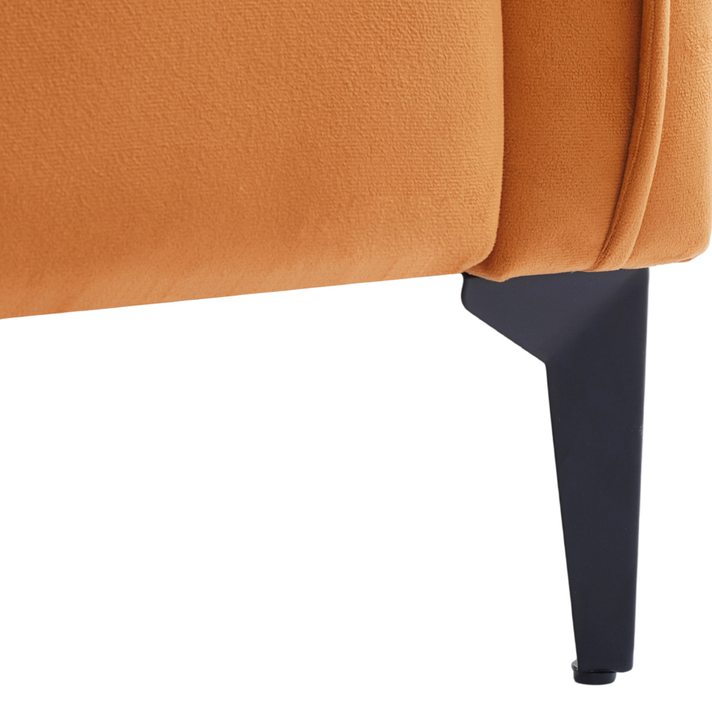 Living and Home Orange Fleece Fabric Armchair with Cushions Image 6