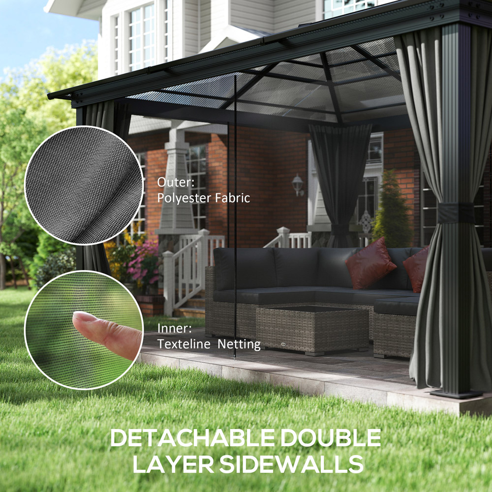 Outsunny 4.2 x 3.6m Black Aluminium Frame Hardtop Gazebo Image 6