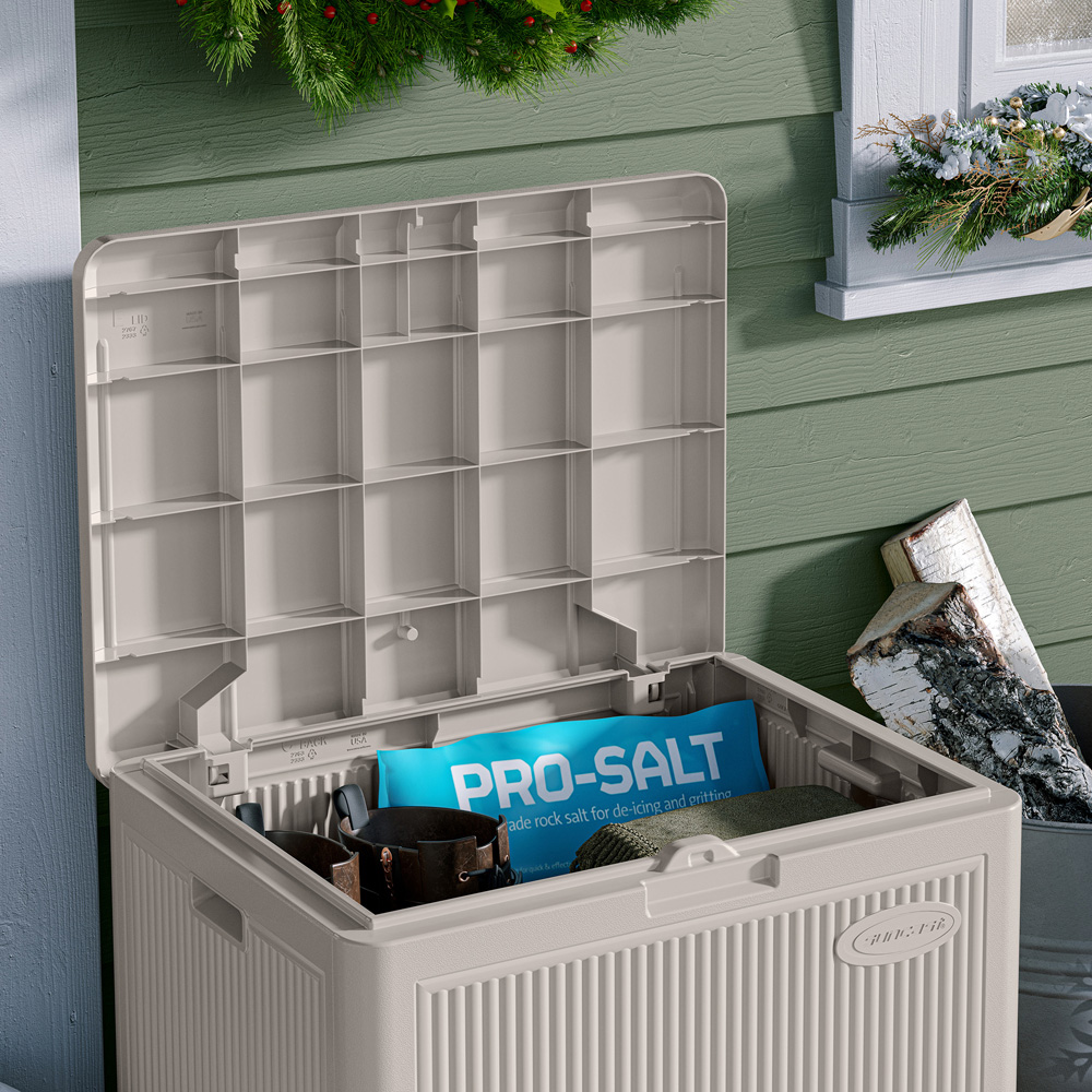 Suncast New York 83L Light French Grey Storage Box Image 3