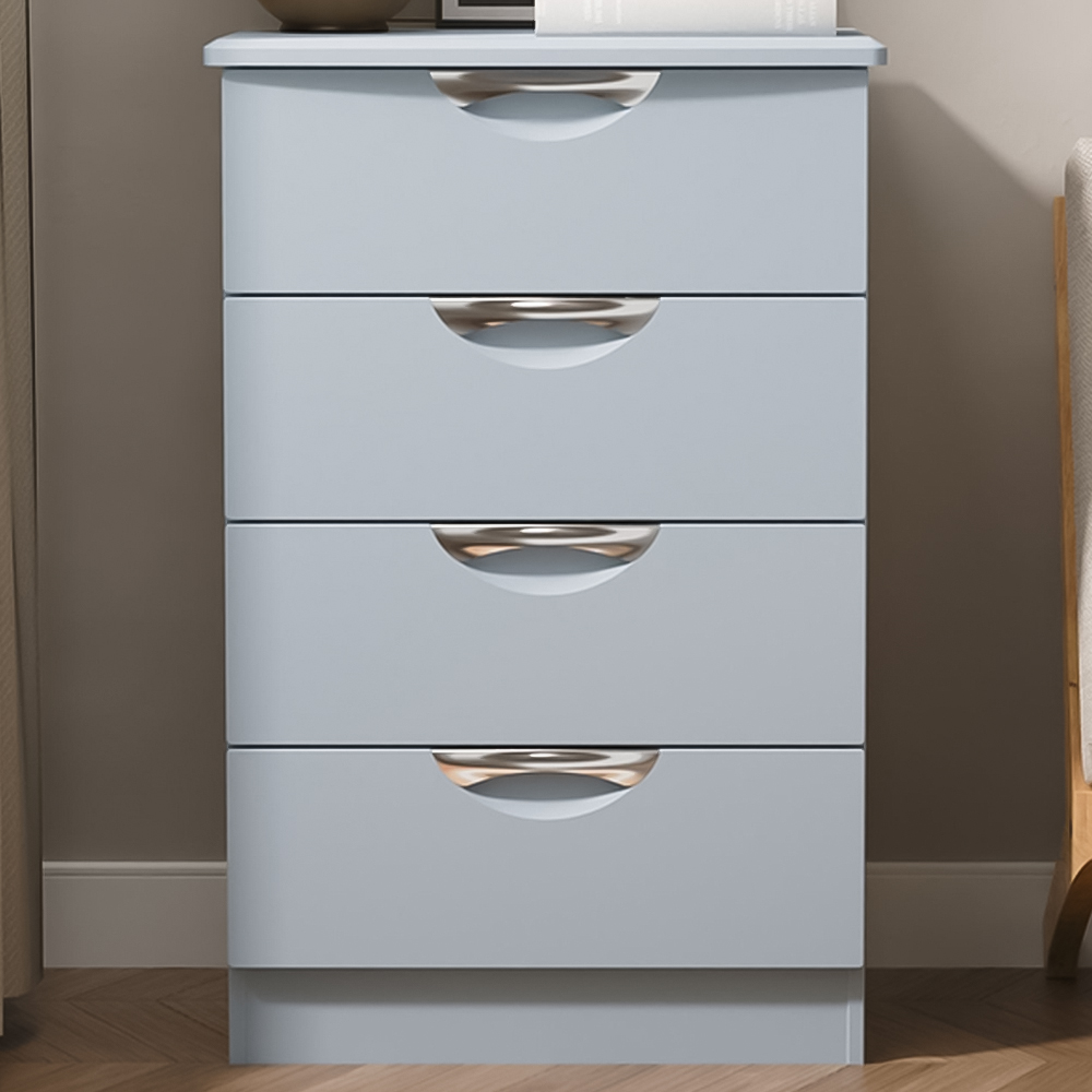 Crowndale Camden 4 Drawer Denim Blue Midi Chest of Drawers Ready Assembled Image 1