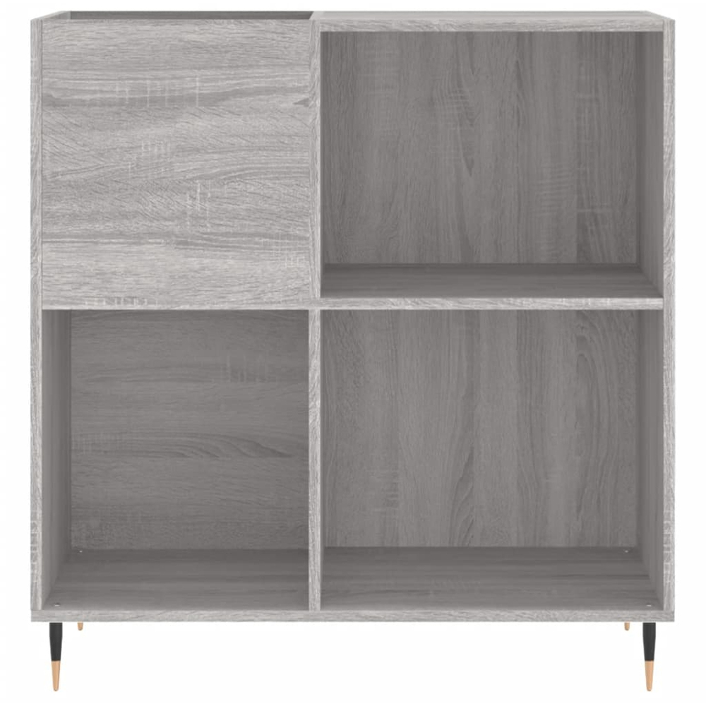 vidaXL 3 Shelf Sonoma Grey Record Cabinet Image 4