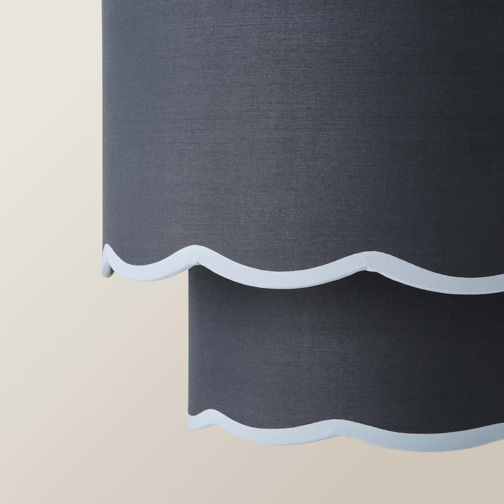 ValueLights Sloane 2 Tier Navy Colour Clash Scalloped Shade Image 3