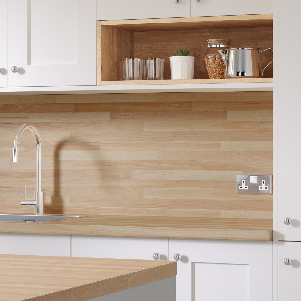 Options Plus Clear Beech Oak Block Post-Formed Laminate Kitchen Worktop 3000 x 600 x 38mm Image 5