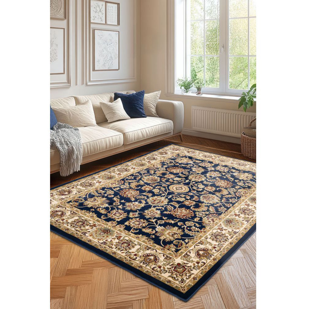Homemaker Kellan Navy Blue Traditional Rug 120 x 170cm Image 5