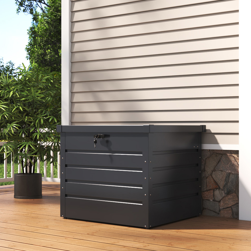Living and Home 200L Steel Lockable Garden Storage Box Image 7