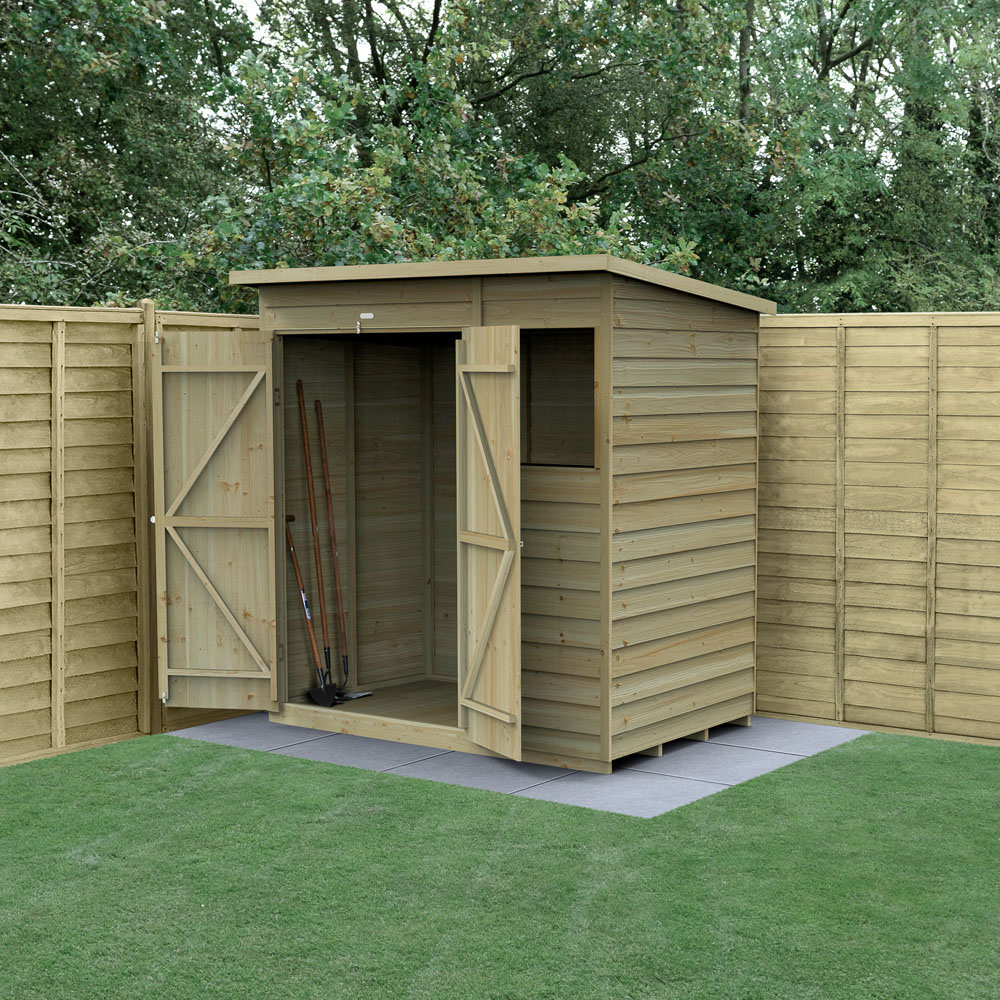 Forest Garden 4LIFE 6 x 4ft Double Door Pent Shed Image 2