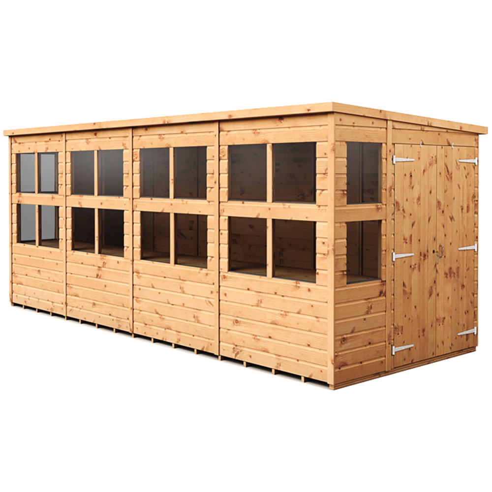 Empire Sheds 16 x 6ft 2 Door Dipped Treated Tongue and Groove Pent Potting Shed Image 1