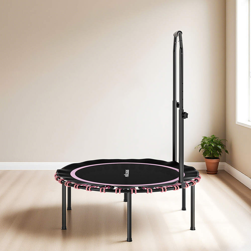 SPORTNOW 3.3ft Pink Foldable Rebounder Mini Trampoline with Handle Image 3
