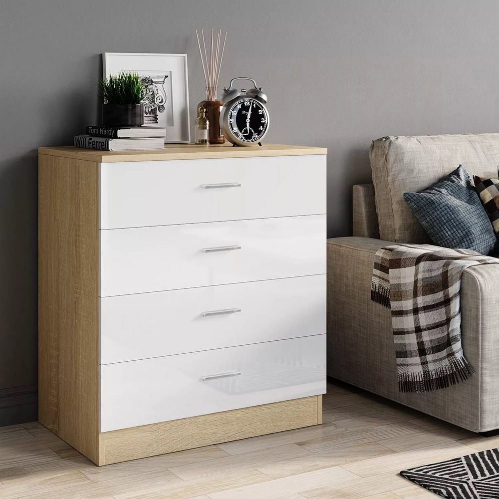 Brooklyn 4 Drawer White High Gloss Chest of Drawers Image 5