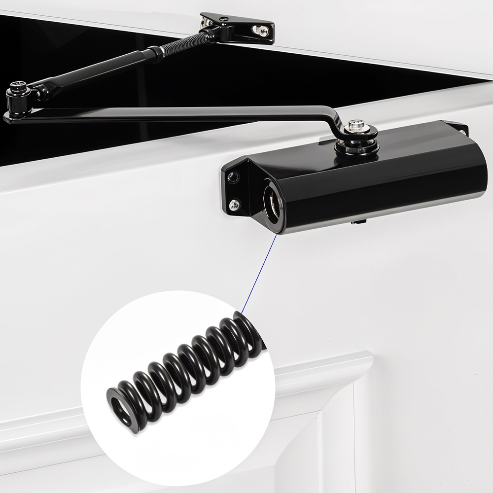 Living and Home Black Aluminium Alloy Automatic Overhead Door Closer Image 7