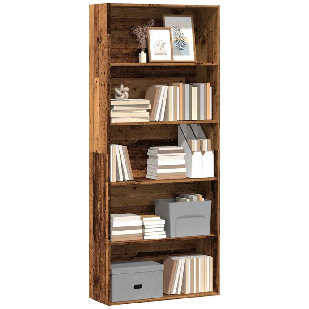 vidaXL 5 Shelf Old Wood Bookcase Image 3