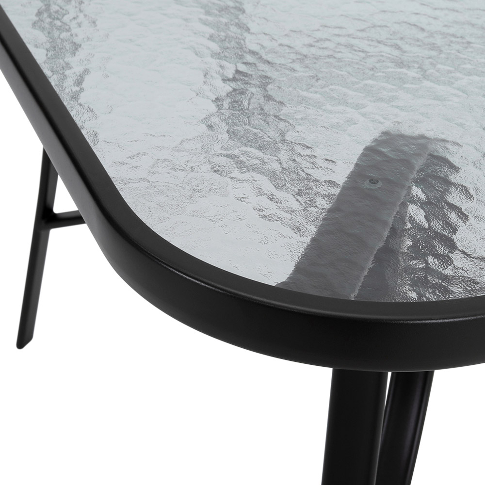 Living and Home Tempered Glass 4 Seater Square Garden Dining Table Image 5