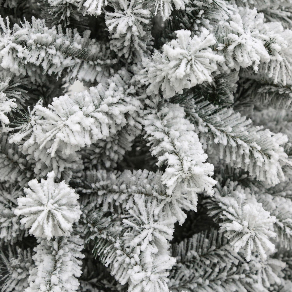 Flocked Fir Christmas Tree 7ft White and Green Image 3