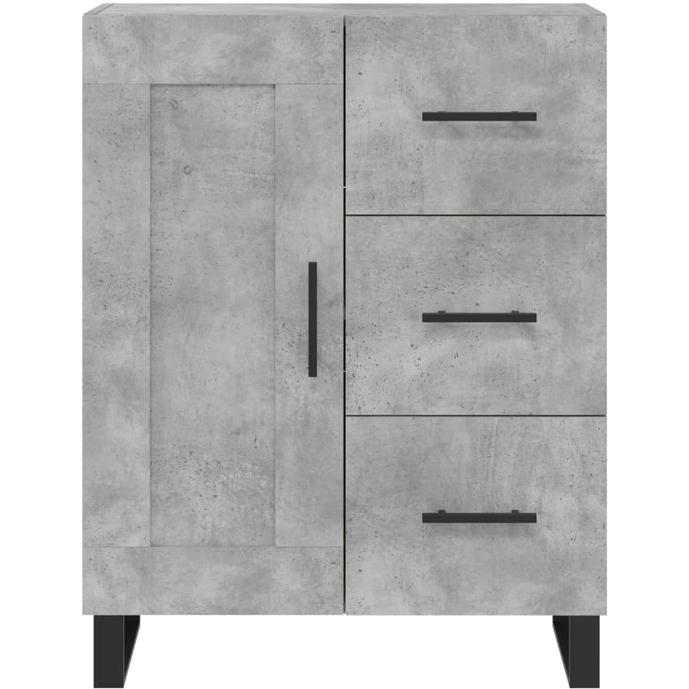 vidaXL Single Door 3 Drawer 3 Shelf Concrete Grey Highboard Image 8