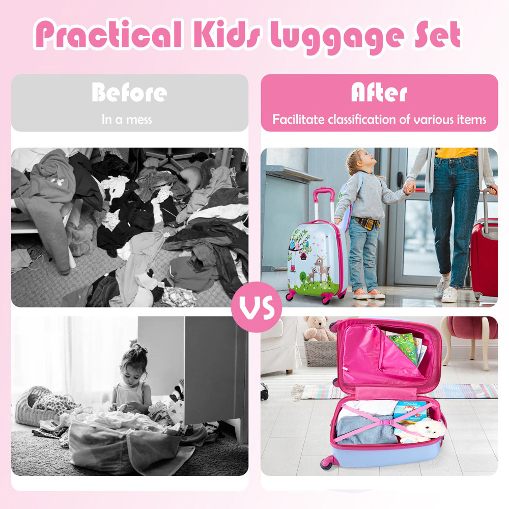 Costway Kids Forest 2 Piece Luggage Set Image 8