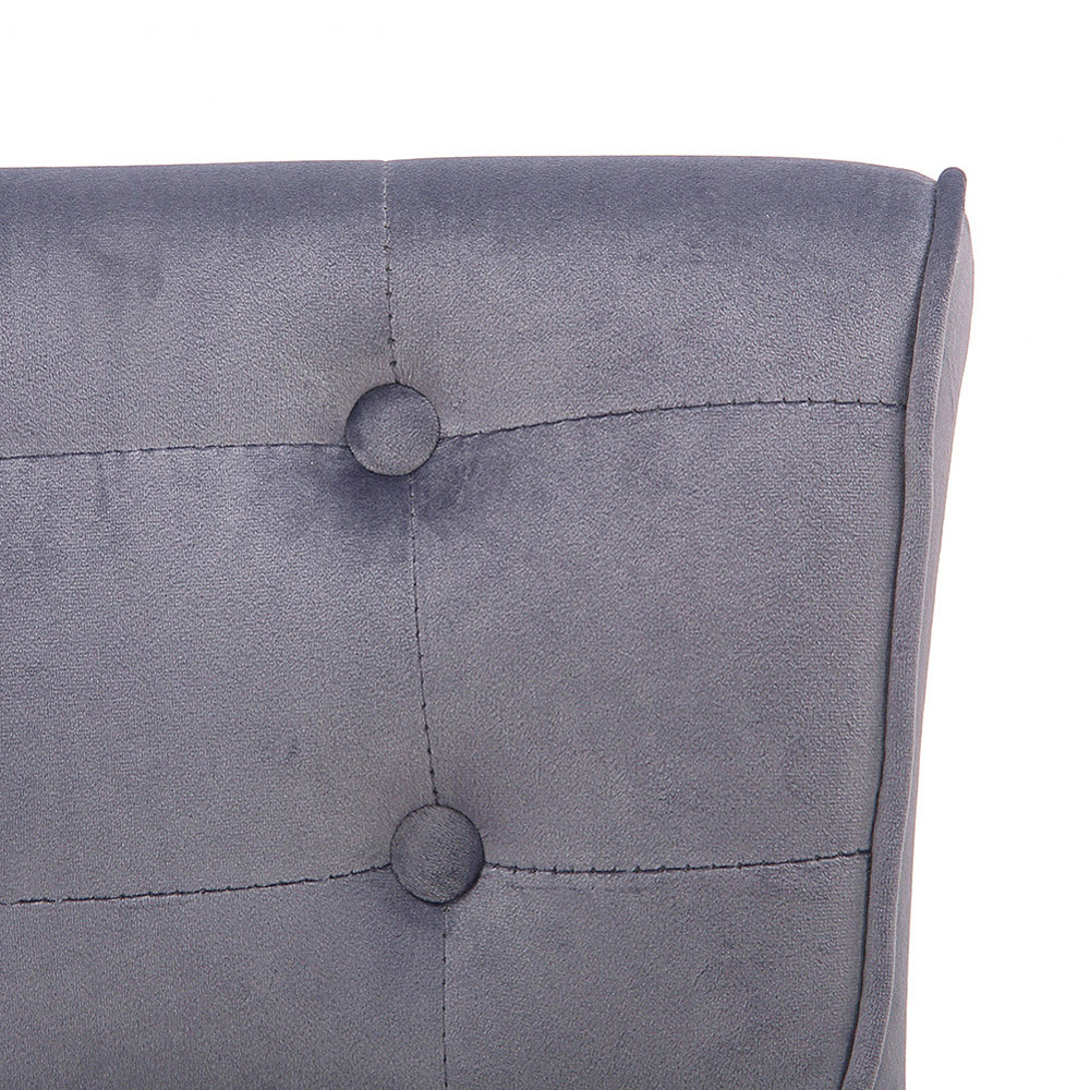 Living and Home Grey Velvet Vanity Stool Image 3