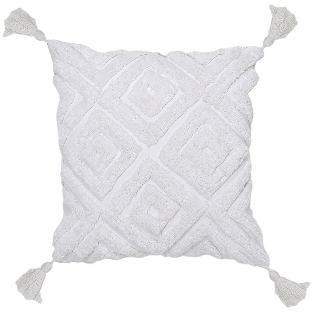 Divante White Tangier Tufted Cushion 45 x 45cm Image