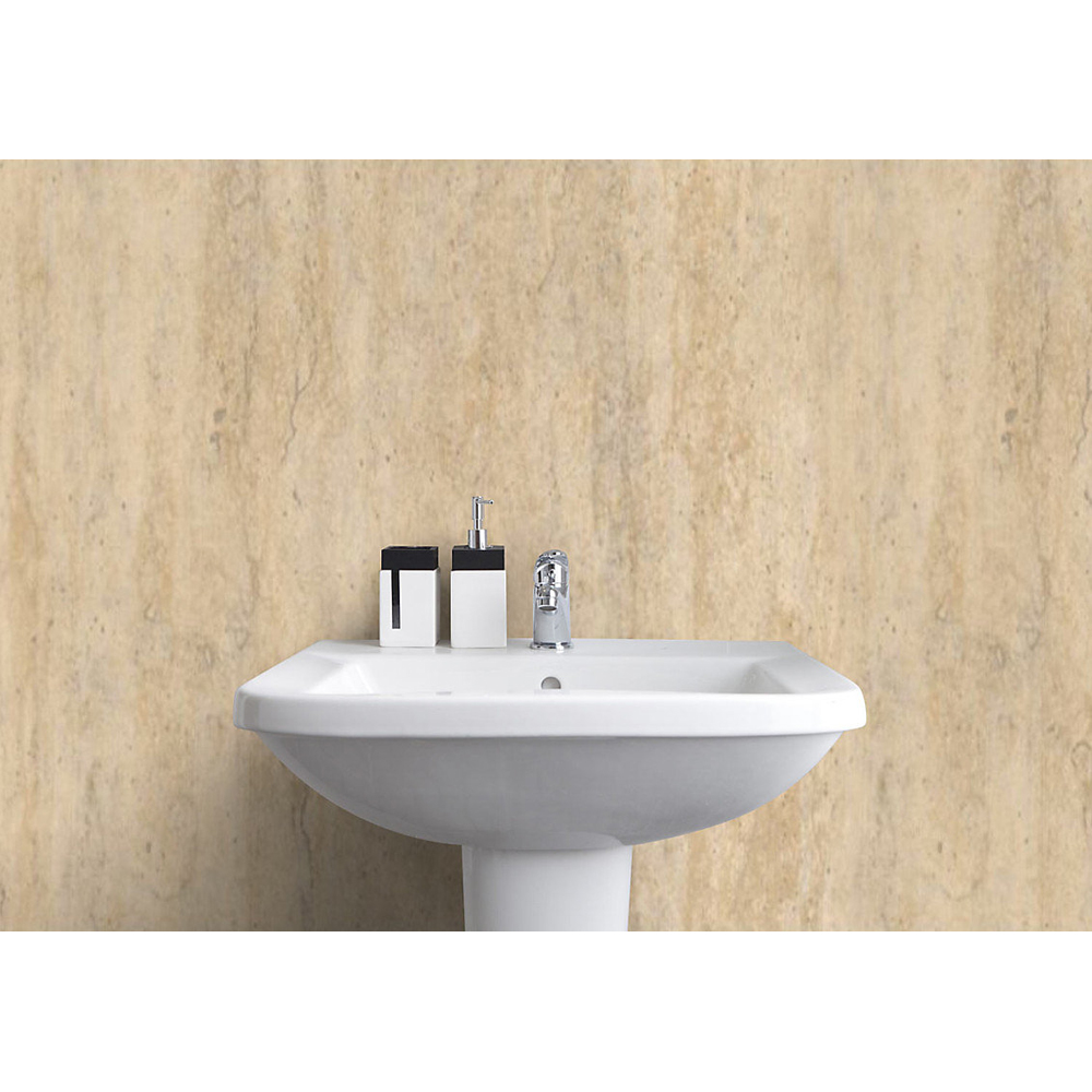 Proclad Aquabord PVC Sandstone Tongue and Groove Shower Panel with Edge Trim and Adhesive Image 2