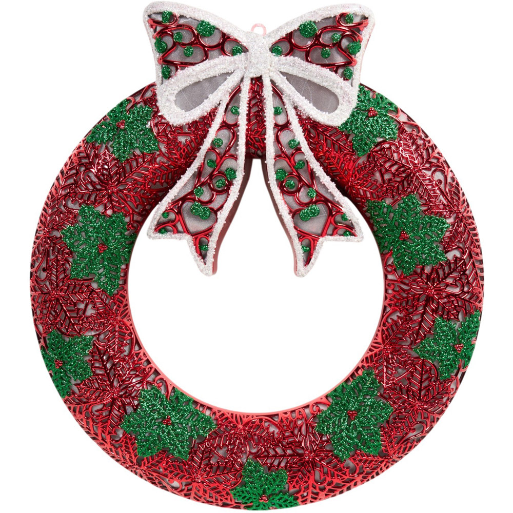 Traditional Christmas LED Wreath Image 1