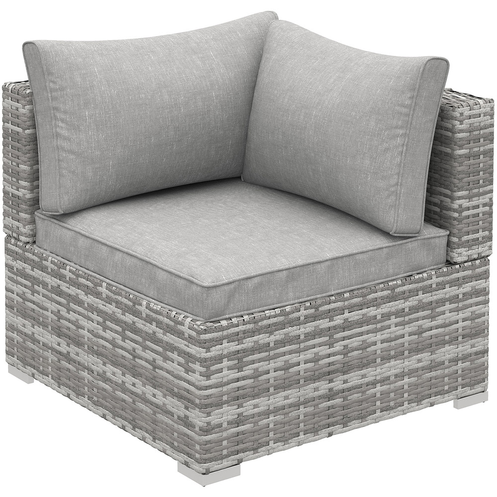 Outsunny Single Seater Grey Rattan Corner Sofa Chair Image 2