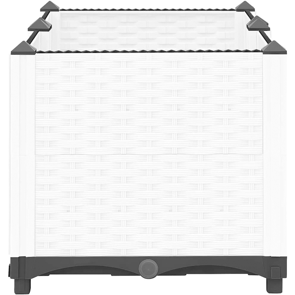vidaXL White Plastic Rattan Raised Garden Bed 38 x 80 x 40cm Image 5