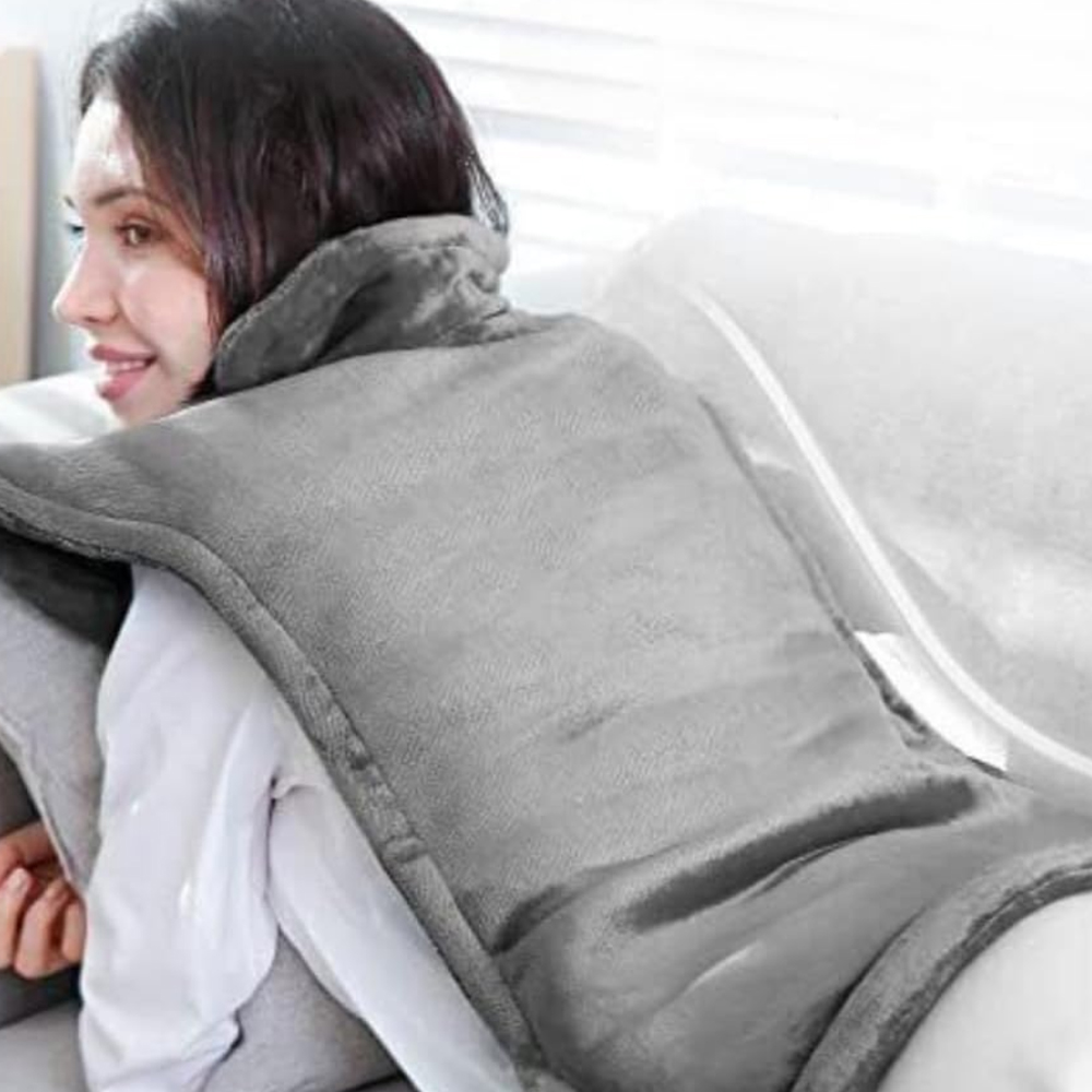 Marco Paul Plush Grey Electric Body Heating Pad Warp Image 2