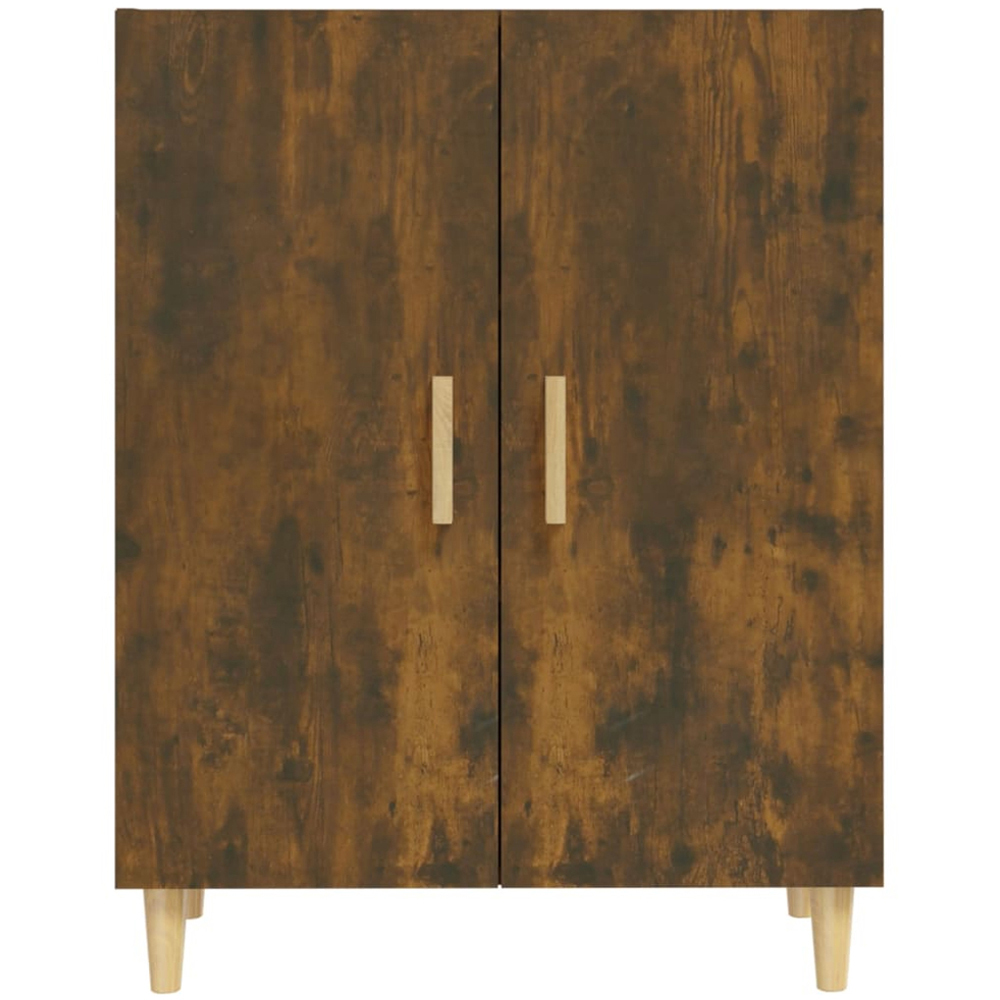 vidaXL 2 Door Smoked Oak Sideboard with Wooden Handles Image 3