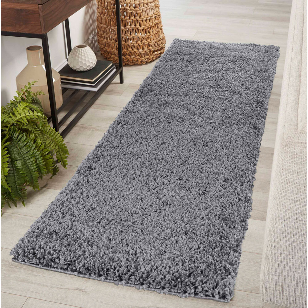 Desire Rugs Oxford Dark Grey Plain Shaggy Rug 80 x 150cm Image 5
