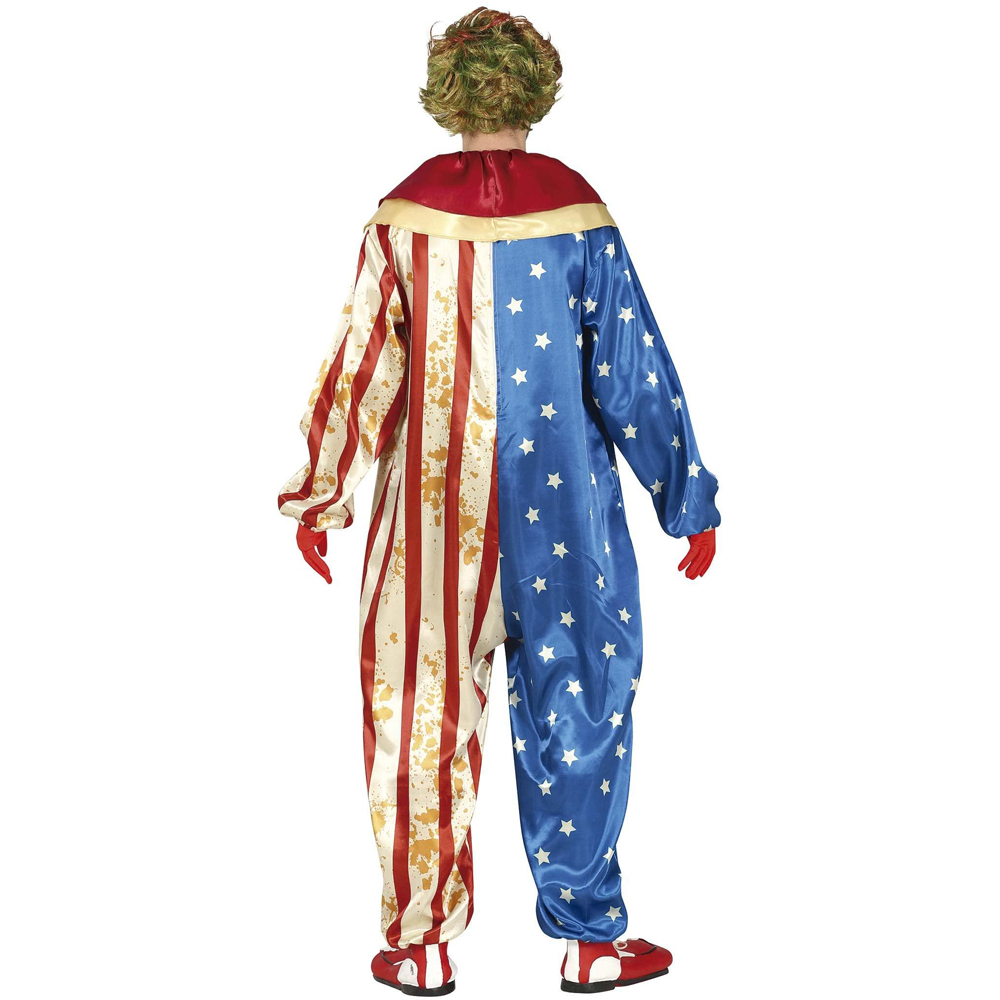 Fiestas Guirca Adult Patriot Clown Red and Blue Halloween Costume Medium Image 2