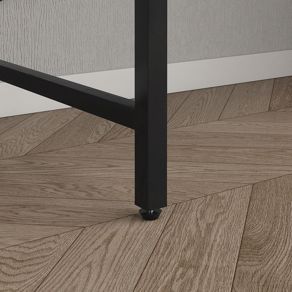 Lotus 2 Adjustable Shelve L Shaped Corner Computer Desk Distressed Grey Image 5