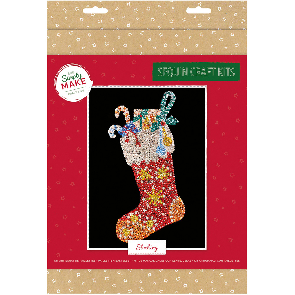 Simply Make Stocking Christmas Sequin Craft Kit Image 4