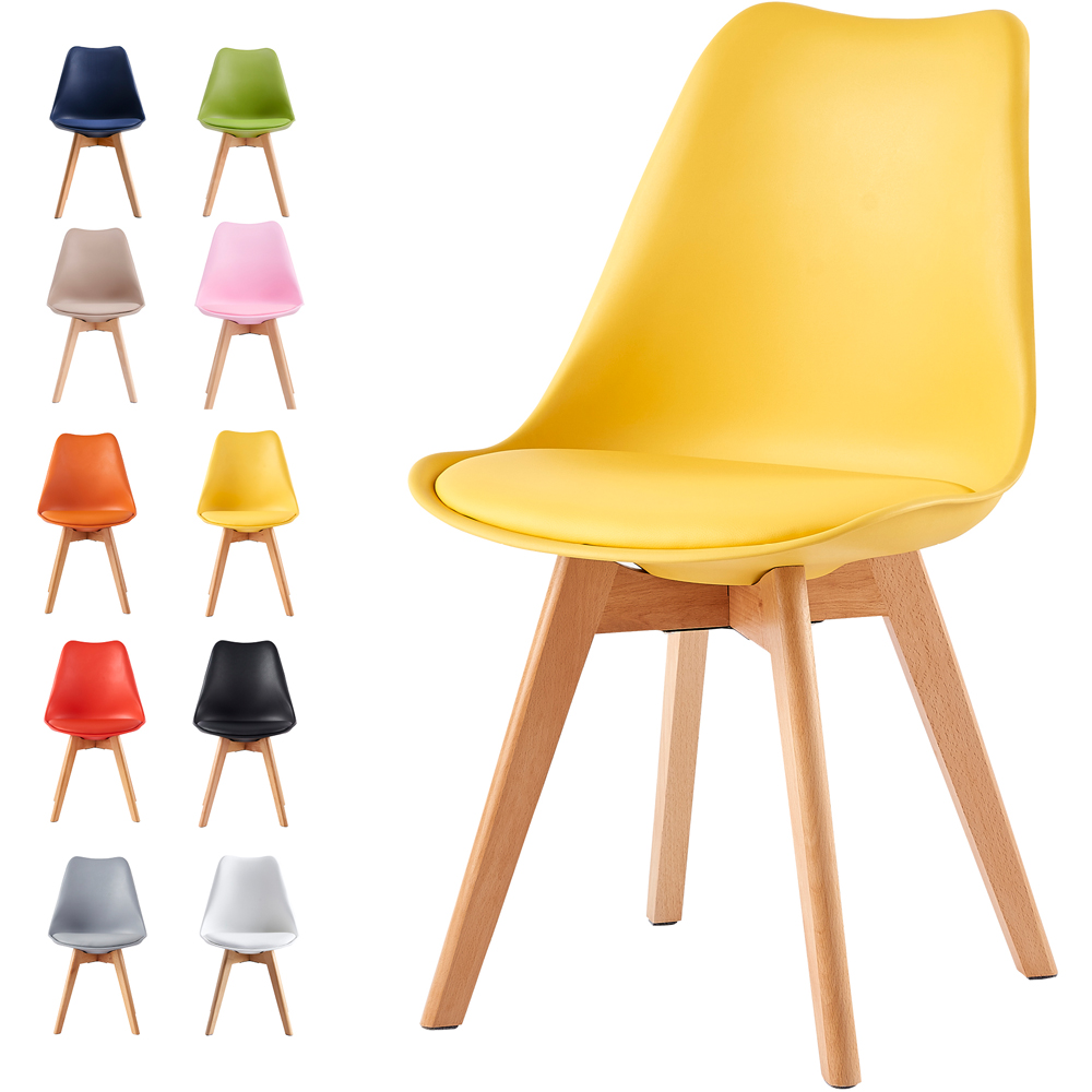 Eva Yellow Padded Single Dining Chair Image 7