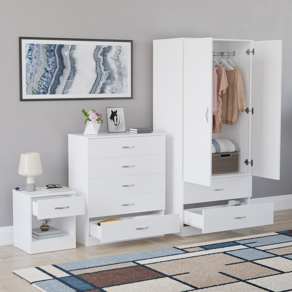VIDA DESIGNS Riano White 3 Piece Bedroom Furniture Set Image 5