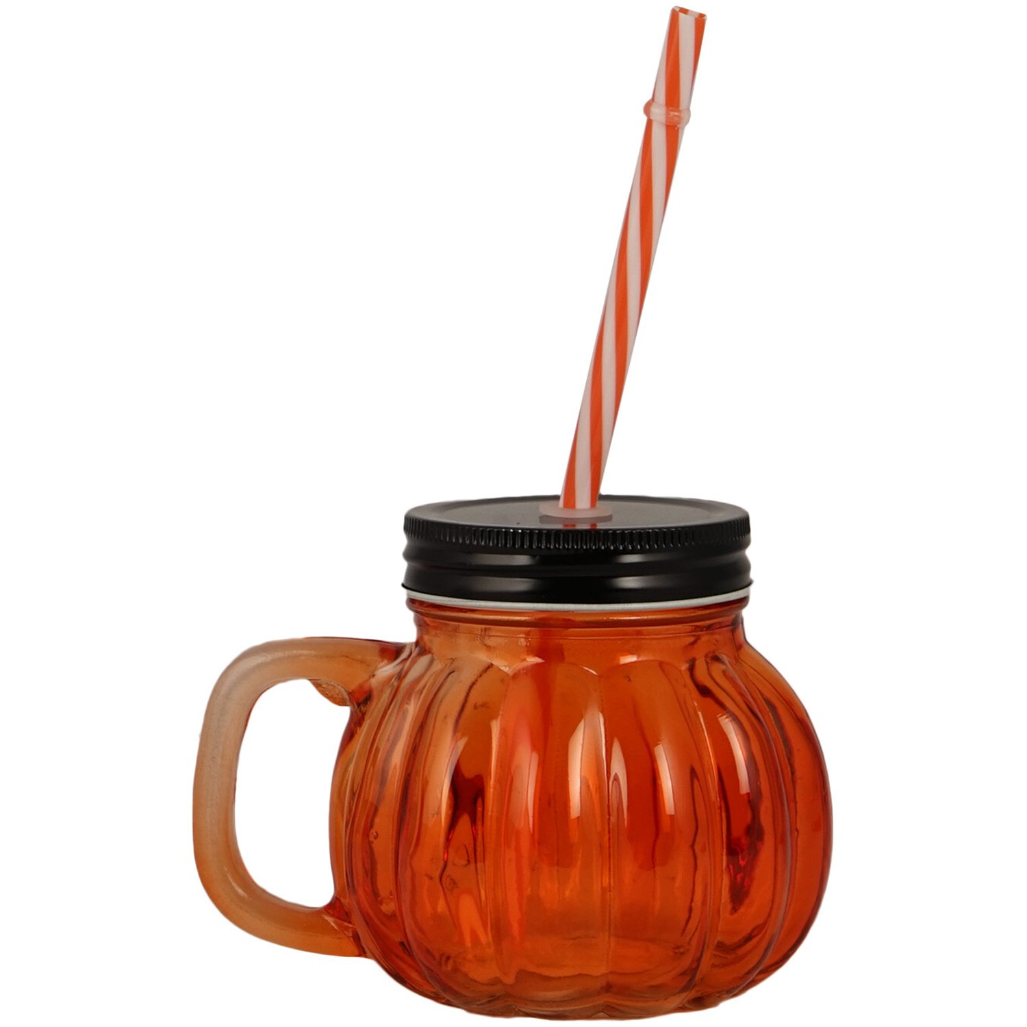 Pumpkin Drinking Jar - Orange Image 1