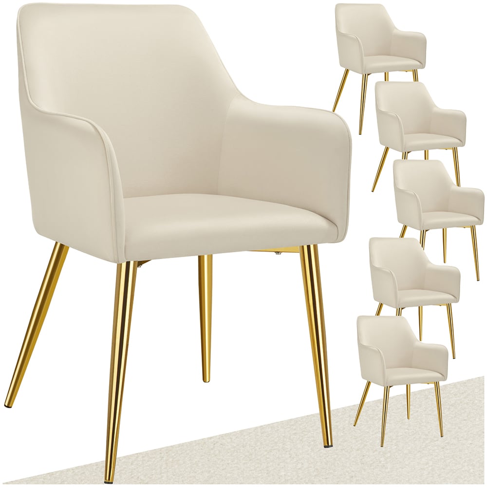 tectake Avane Set of 6 Velvet Dining Chair Image 2